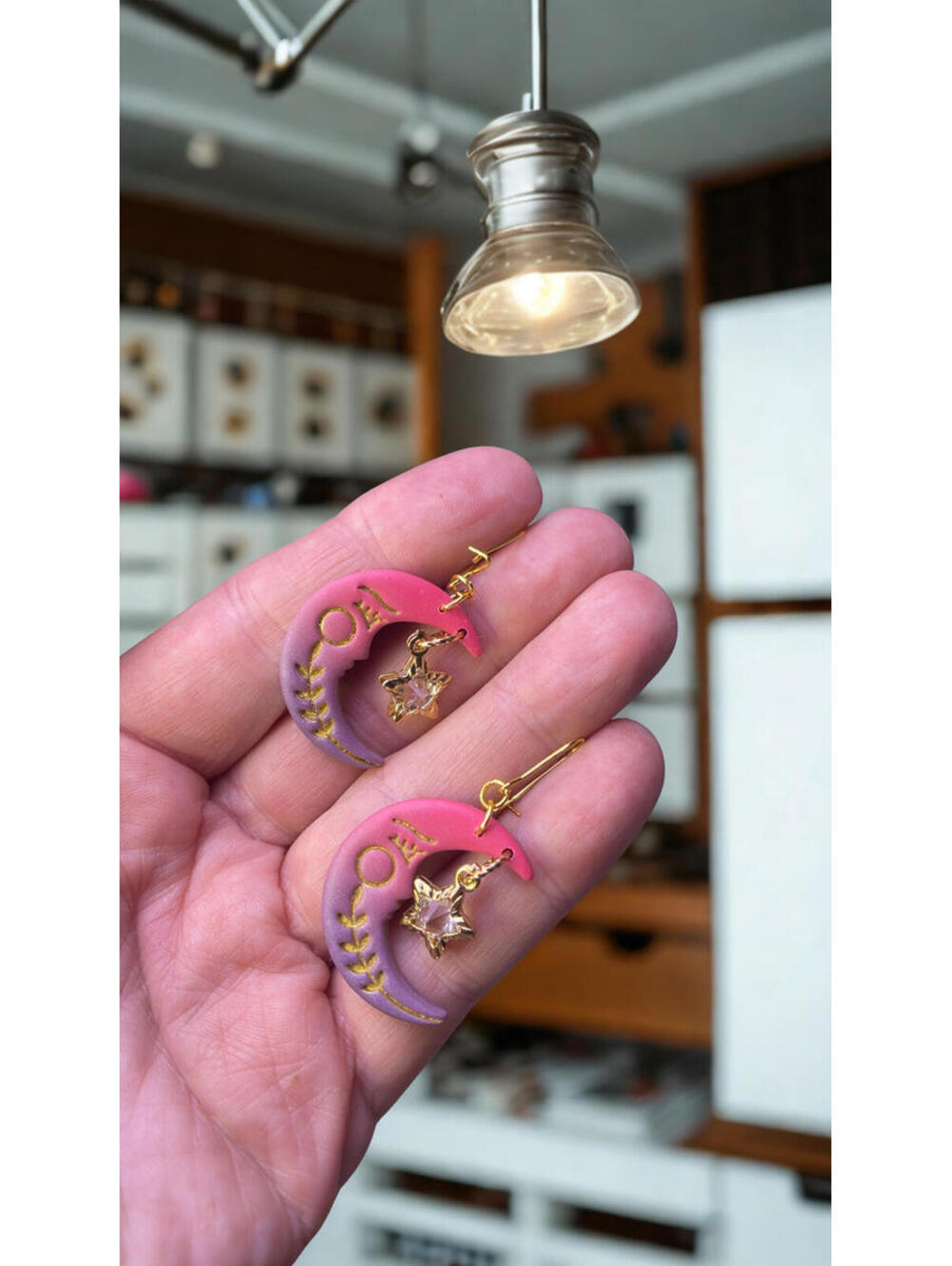 The Astrid Moon Dangles in Purple
